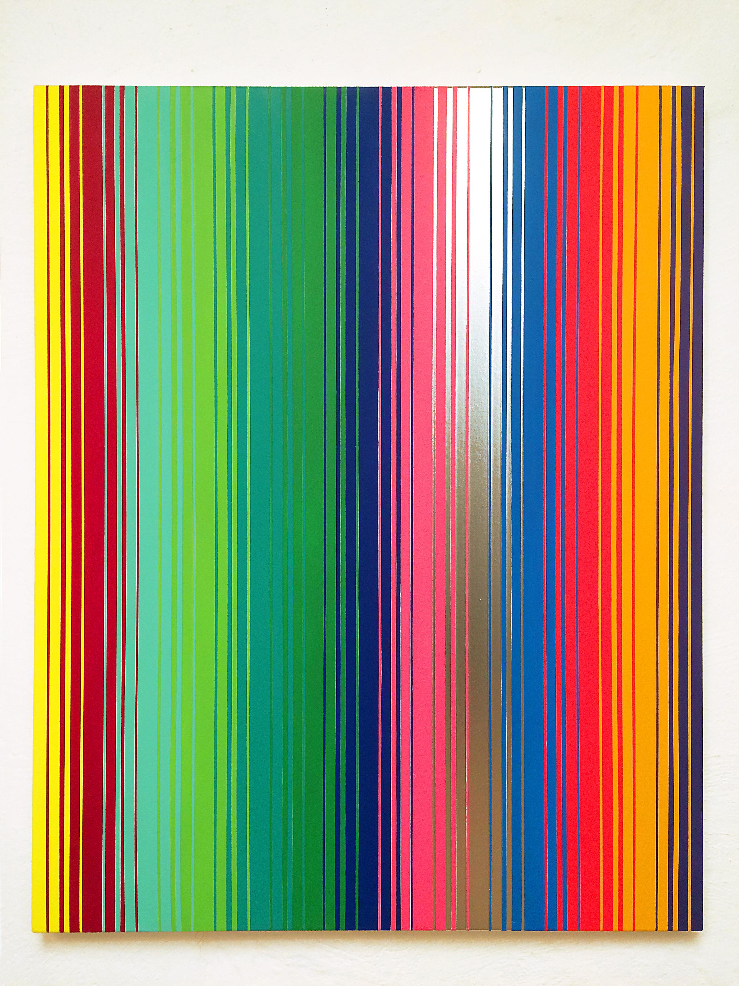 "Secuencia No. 16", 2015, acrílico y esmalte sobre tela, 100 x 80 cm.