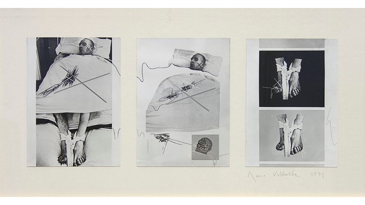 "Basic document", 1971. Black and white processed photography. 39 x 72 cm.
