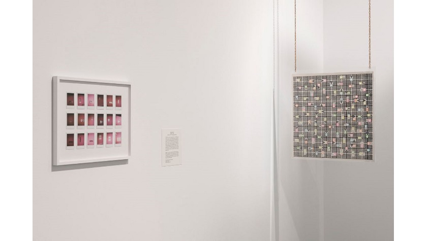 Installation view of "COLLECTION XIX: PERFORMANCE" at the CA2M. Photograph: Roberto Ruiz. On the right: "Transition Chart" (2018), by Antonio de la Rosa.