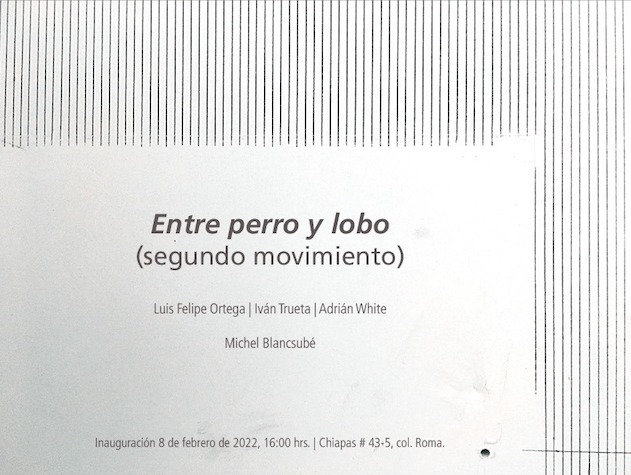 Inauguración "Entre perro y lobo" | Estudio Luis Felipe Ortega, México | 8 FEB