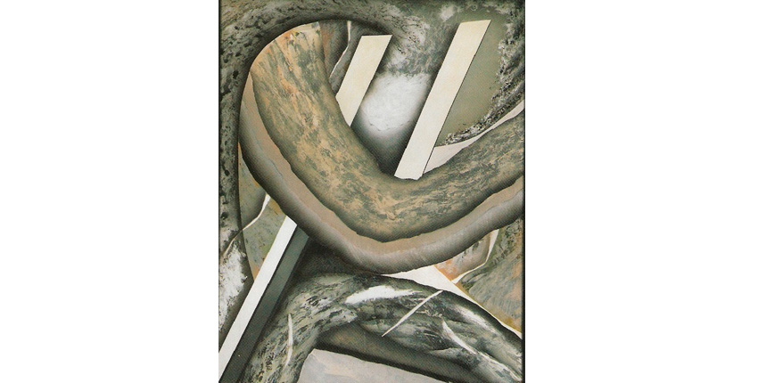 Arquitectura de un mundo, arquitectura de otro. 1990. Pintura lienzo. 130 x 114 cm.  Exposición Galeria Seiquer 1990.