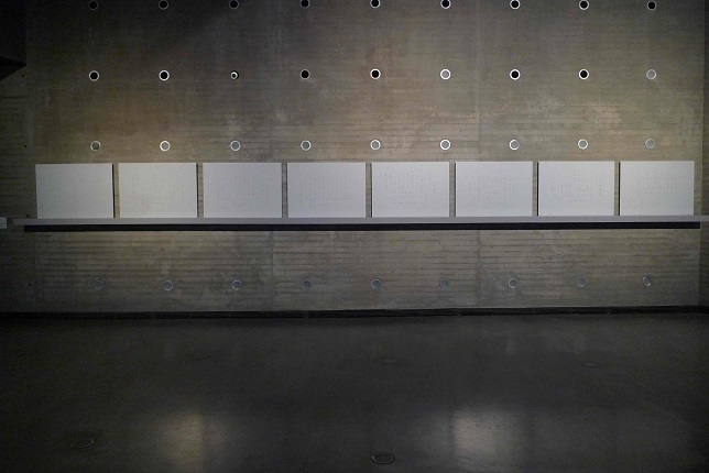 Installation view of the work "Dedicatarias y dedicatarios" at C3A in Córdoba, part of his solo exhibition entitled "Self-portraits", 2019.