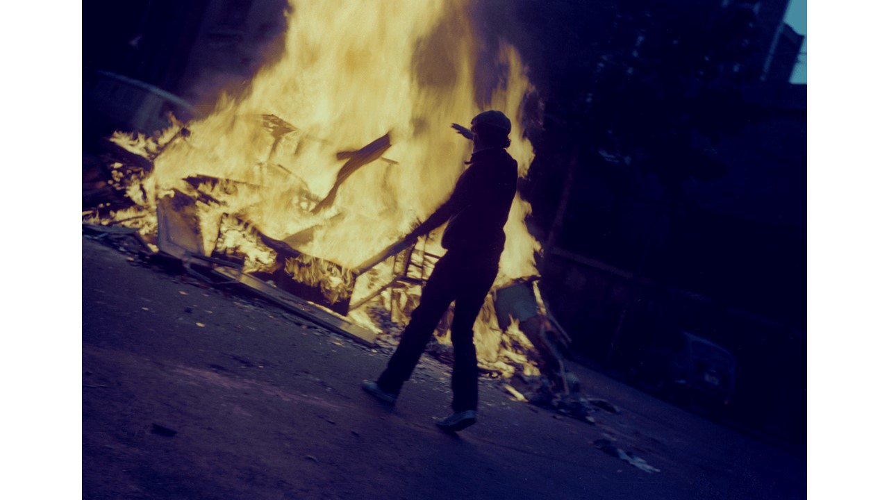 Self-portrait burning things, 1981.