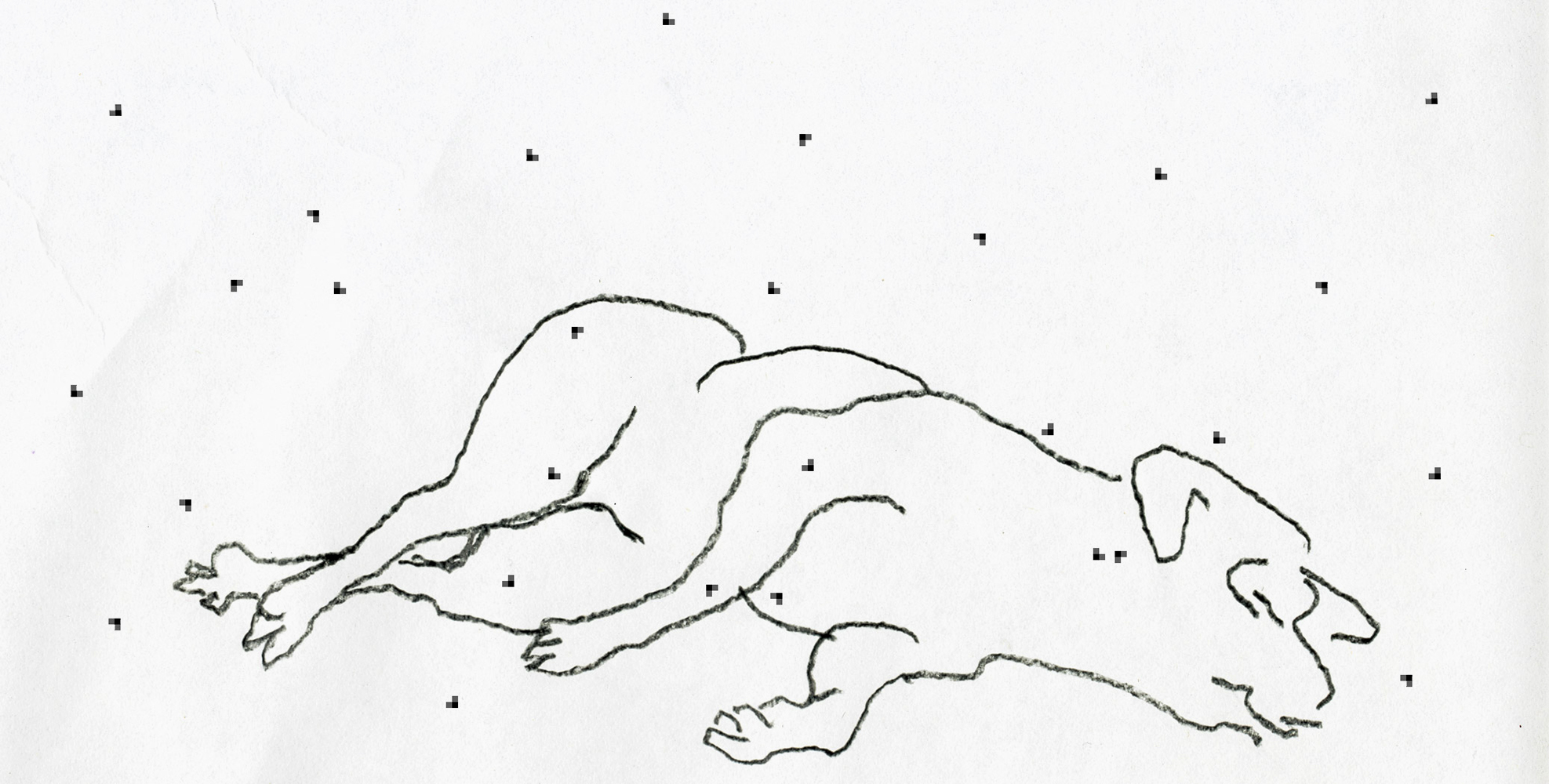 Pluto Barcelona, 2002. Computer projection on drawing. 30x40 cm Ed. Of 12 copies. Issue 5/12  and  others