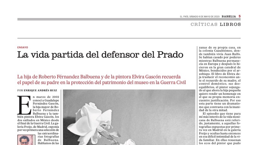 Recorte de publicación en El País - Babelia. Mayo, 2023.