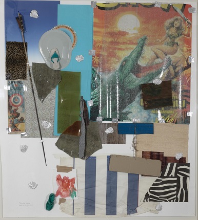 "De otros veranos", 2010. Collage of images and objects on paper. 200 x 180 cm