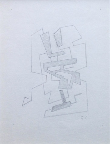 "Forma geométrica", 1944. Lápiz sobre papel. 31 x 23,5 cm. Formó parte de la exposición "América Fría. La abstracción geométrica en Latinoamérica (1934-1973)" en la Fundación Juan March, Madrid, 2011.