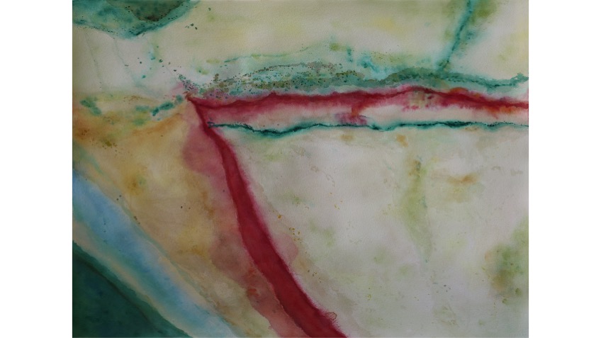 "Amarillo y Rojo Sin Título I", 2018. De la serie "Arqueología del Color"56 x 75 cm.