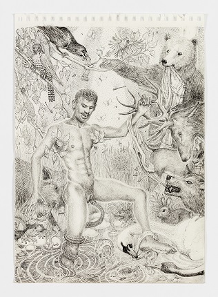 "The Triumph of Nature," 2019. Ink on paper. 40 x 29,5 cm. Photo: Pedro Laguna