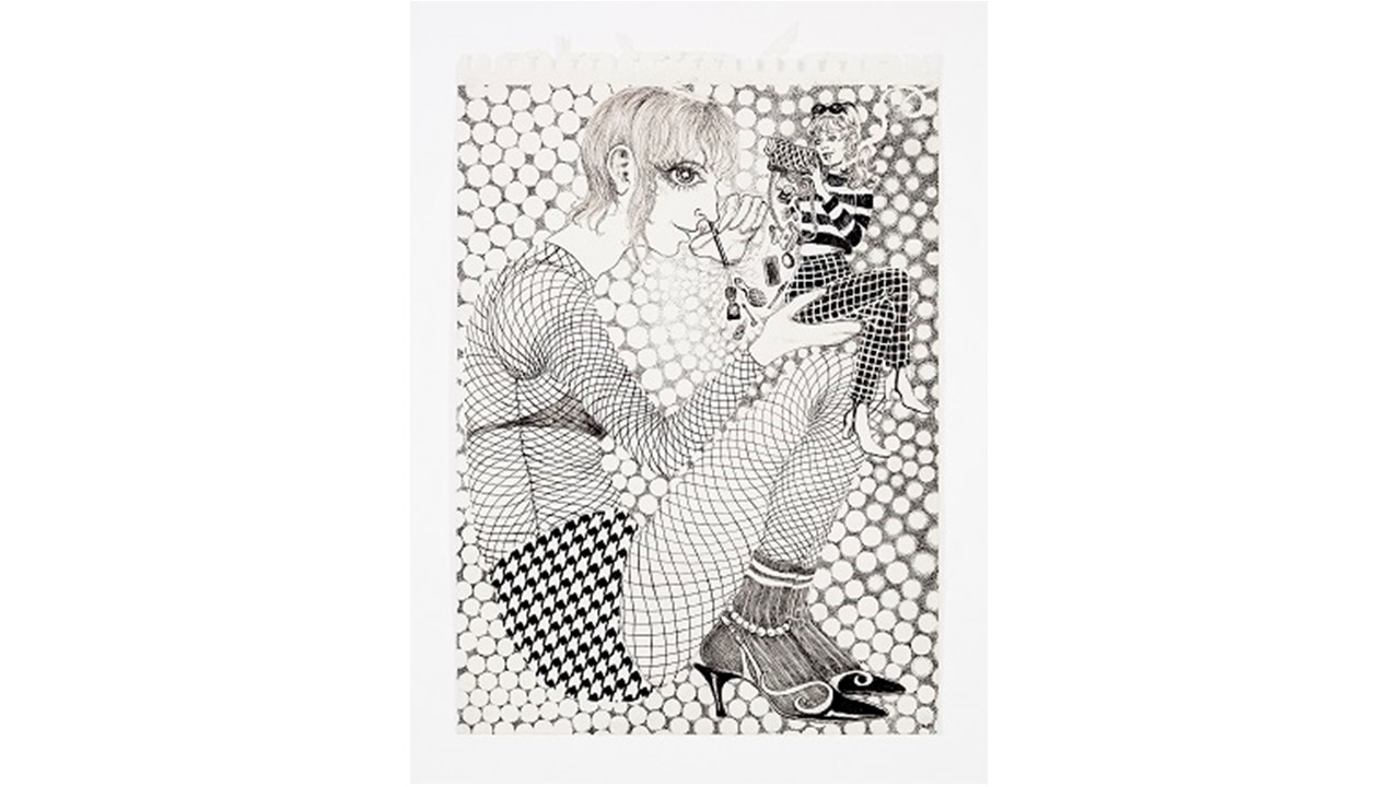 "Cosa de chicas", 2019. Tinta sobre papel. 40 x 29,5 cm. Fotografía: Pedro Laguna