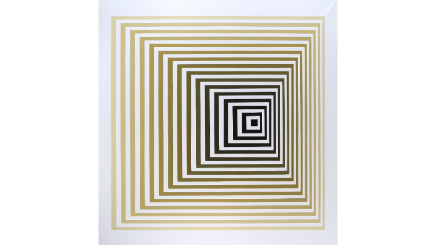 "Vertigo" series (gold), 2014. 150 x 150 cm.