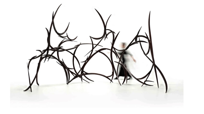 Silencio, Barahúnda (2014)-madera de caoba-350 X 200 X 350 cm