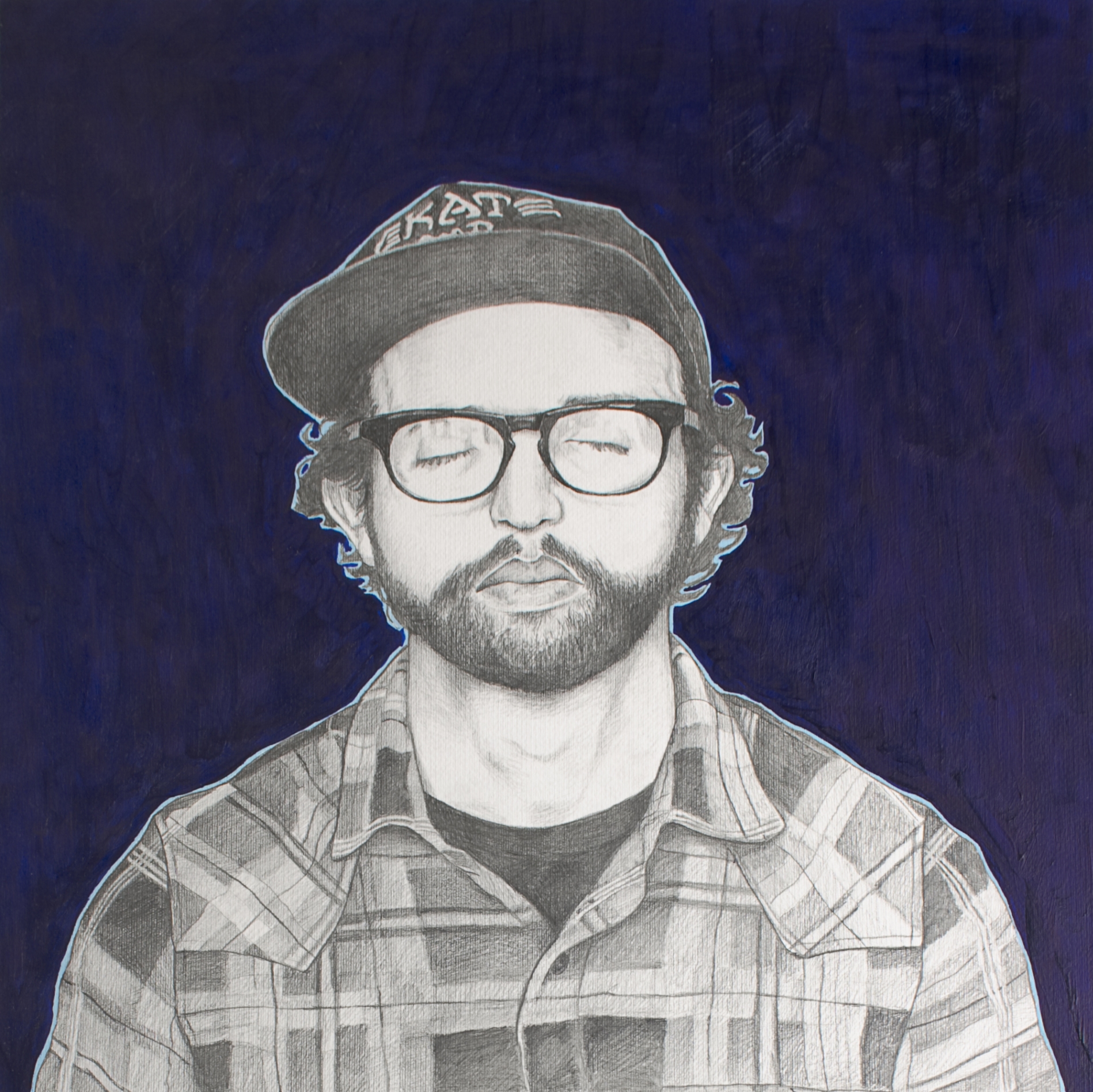 "S/T" (autorretrato), 2014. Óleo sobre cartulina.