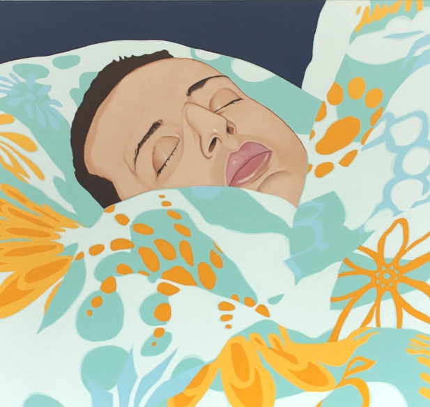 "Sleep". 2000. Óleo, acrílico, y laca sobre lienzo. 150 x 160 cm.