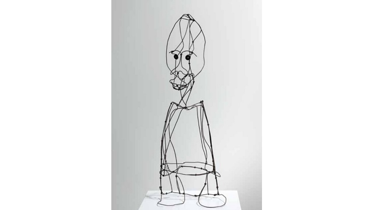 Character. 1942. Iron wire. 60 x 20 x 15 cm. "Iron and Shadow" at Freijo Gallery, 2010.