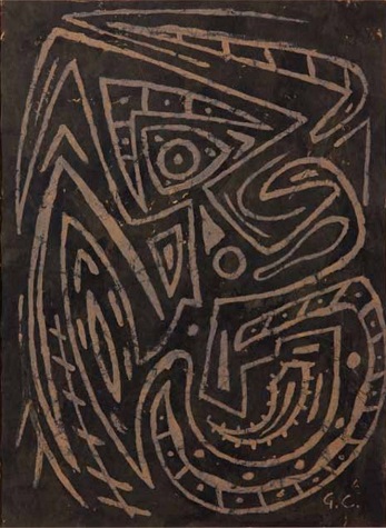 Máscara negra, 1940. Gouache sobre cartulina. 45,5 x 33 cm.