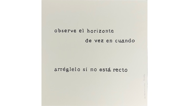 Observe el horizonte, 1988-2016 .  50 x 50 cm.