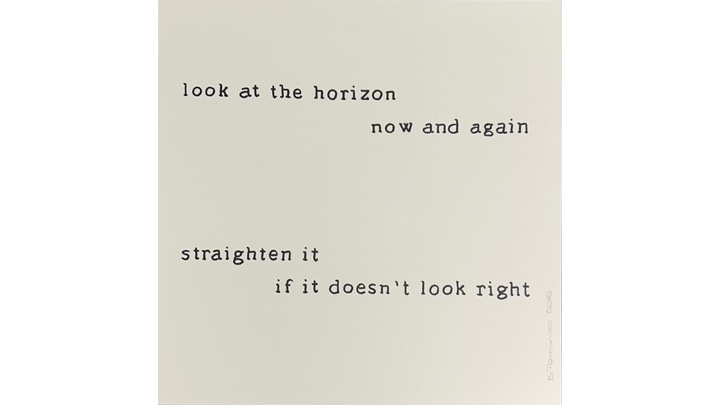 Observe el horizonte, 1988-2016 .  50 x 50 cm.
