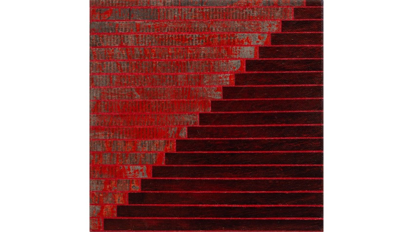 Paisaje roto II, rojo (2013) 20x20cm