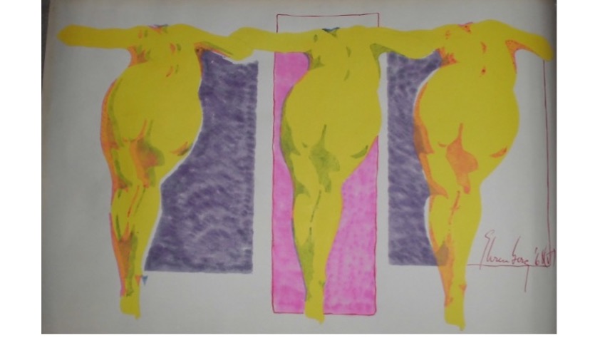 "3 mujeres amarillas", 1968, 30 x 45 cm.