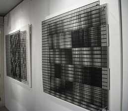 Grilles, 2008. Mixed technique on wood, screws and metal sheet. 120 x 120 cm each.