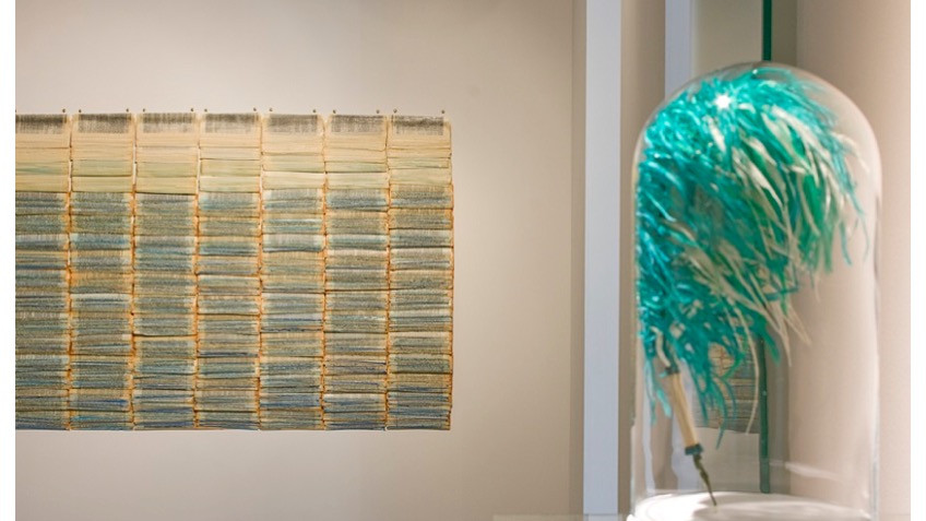 Installation view "Parajes de silencio. Aphonic calligraphies" at Freijo Gallery in 2015. Works on view: "Paraje de silencio: la vela del barco" y "Las alas del Poeta IV".