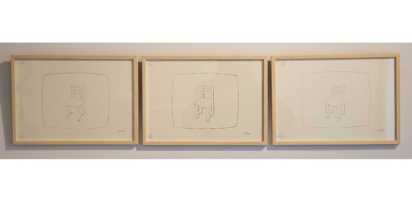 "Reflejos", 1974. Serie de 7 dibujos a lápiz, usando plantillas, sobre Canson (adicionalmente, se incluyen sus dos plantillas). 21 x 29,8 cm cada uno.