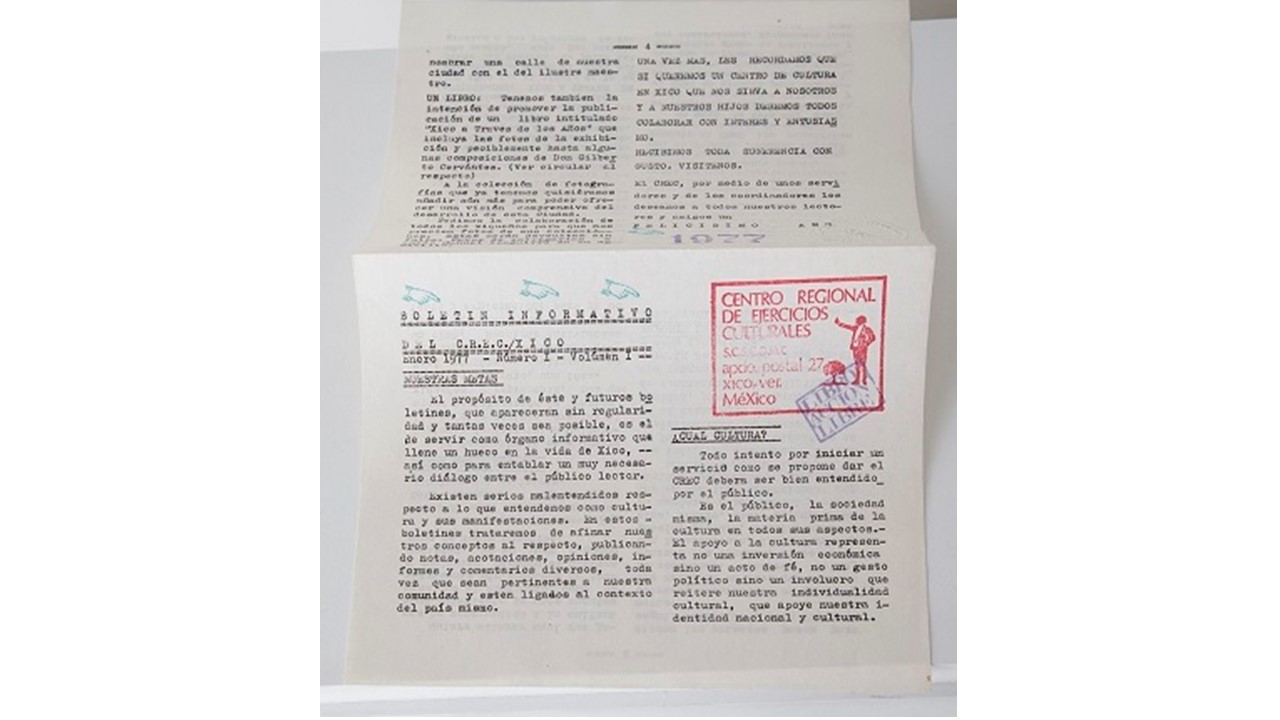 Boletín del C.R.E.C. (Centro Regional de Ejercicios Culturales) / XICO Número I - Volúmen I, 1977.