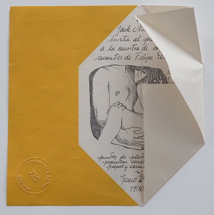 "Invitación de Jack Misrachi para enviar por correo", 1969. Impresión sobre papel. 21 x 26,5 cm.
