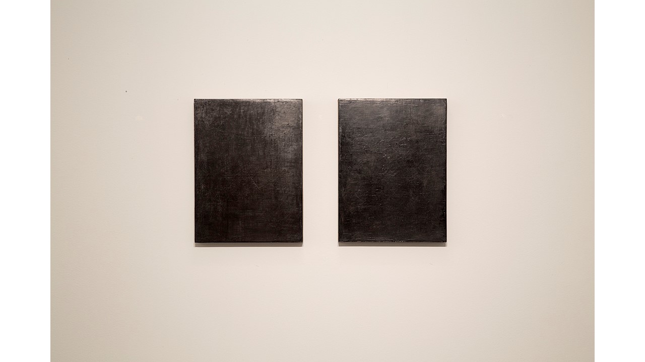 Untitled. 2014. Graphite, coal, gypsum, linen and cedar panel.