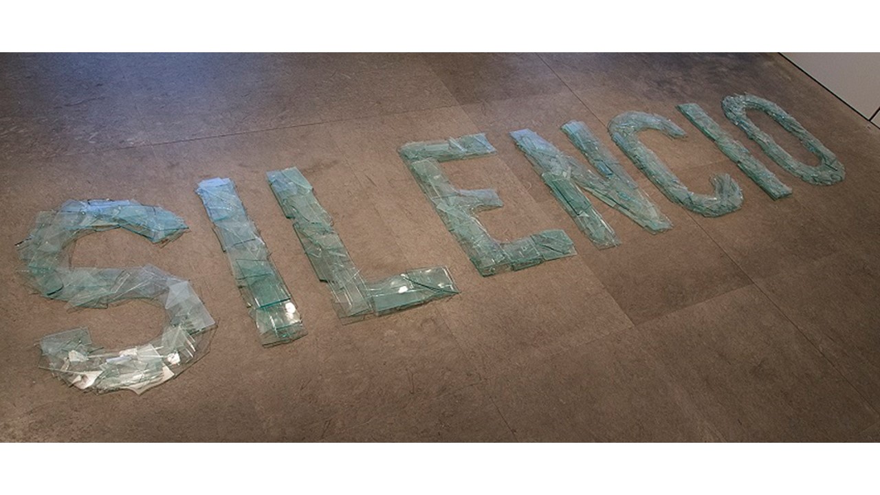 "Silence", 2016. Site specific. Poem-object.