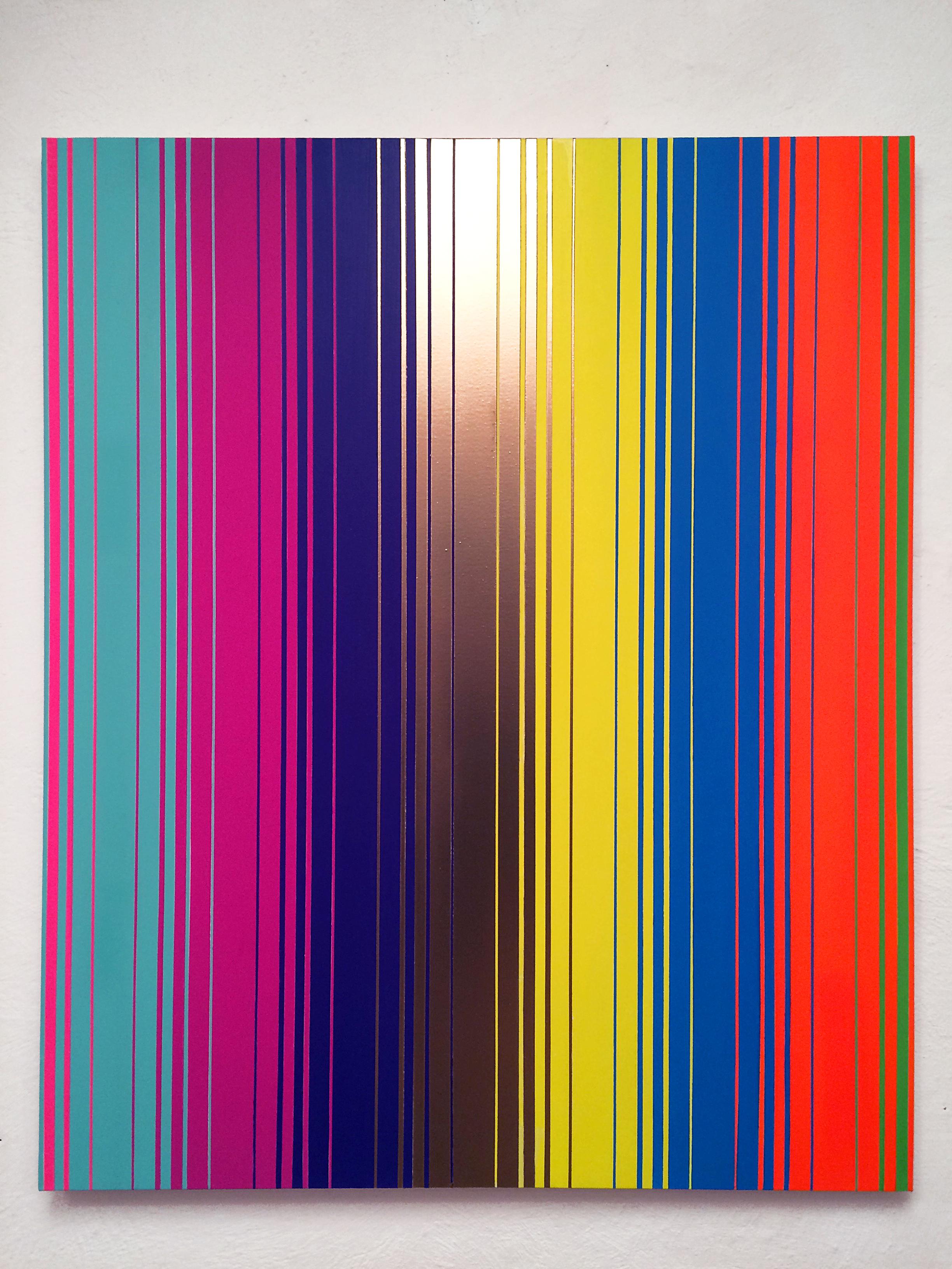 "Secuencia No. 15", 2015, acrílico y esmalte sobre tela, 120 x 100 cm.
