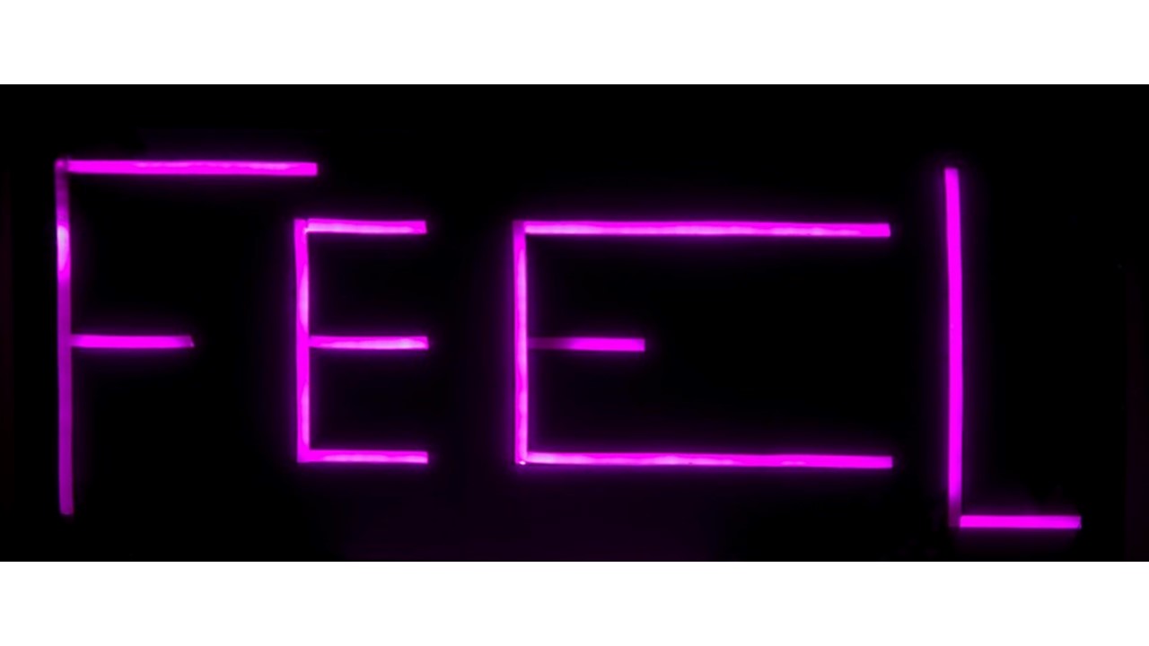 FEEL. 2016. Mini Led Neon Flex on steel plate. 31,8 x 74 x 3 cm. Ed. 1/5. Freijo Gallery, 2016.