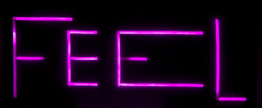 FEEL. 2016. Mini Led Neon Flex on steel plate. 31,8 x 74 x 3 cm. Ed. 1/5