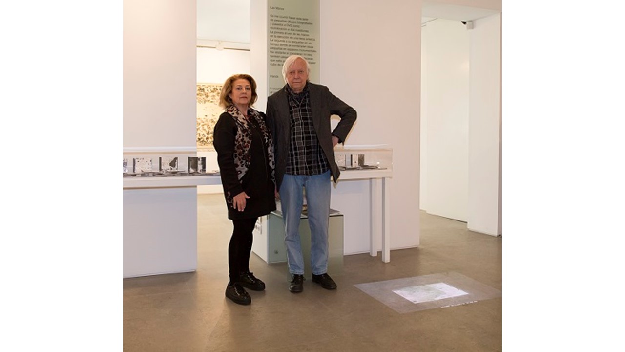 Enrique Brinkmann y Angustias Freijo en la exposición "Neuroconexiones plásticas", Galería Freijo, 2017.