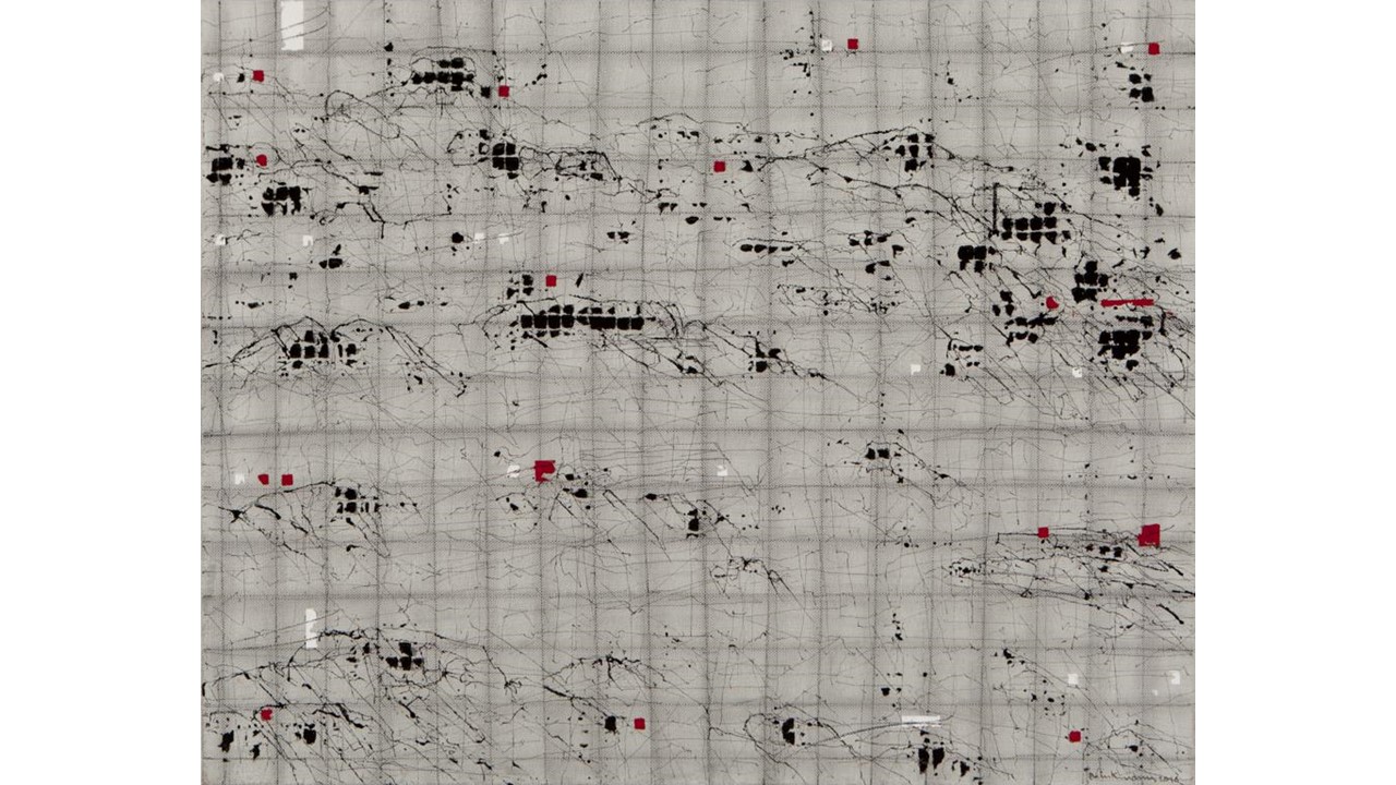 "30F-77", 2016. TM lienzo. 73 x 92 cm. "Neuroconexiones plásticas" en Galería Freijo, 2017.