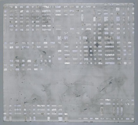 "Agrupamientos", 2005. Óleo sobre malla metálica. 96 x 106 cm.