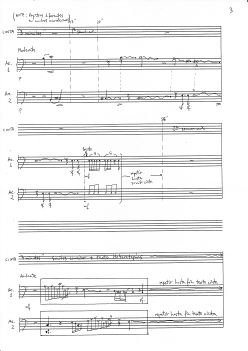 Azione-reazione. Music Sheet. 31,5 x 43 cm.