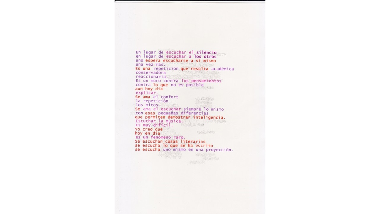 "Autoritratto", 1990-2007. Partitura y CD 8 págs. de 30 x 21 cm. Edición firmada y numerada de 3 ejemplares.