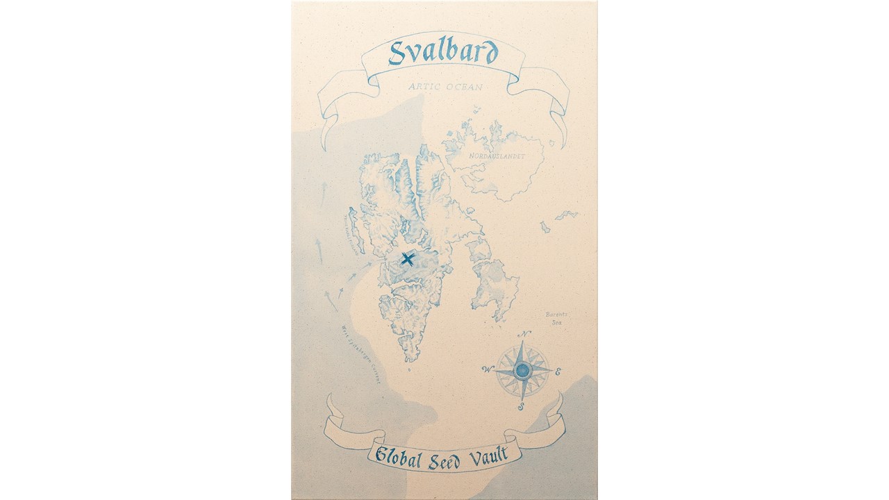 L. Madriz. Svalbard. 2018. Acrílico s. tela. 90 x 55 cm.