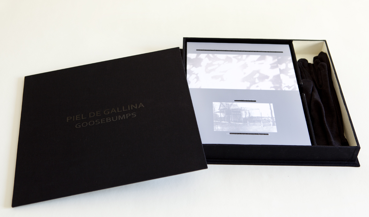 "Piel de Gallina", 2018. Libro de artista: caja negra.
