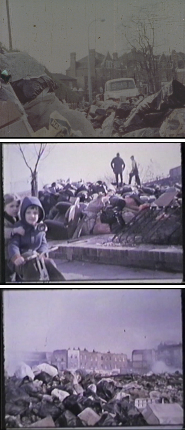 F. Ehrenberg. "La Poubelle, or it’s a sort of disease II", 1970. Film. Duración: 16’ 48’’  Ed. de 10.  En la imagen: fotogramas del vídeo