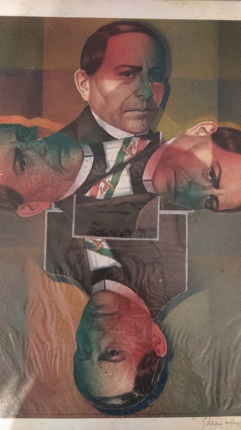 F. Ehrenberg. "La cruz de Juárez", 1981. Collage. 39 x 31,5 cm.