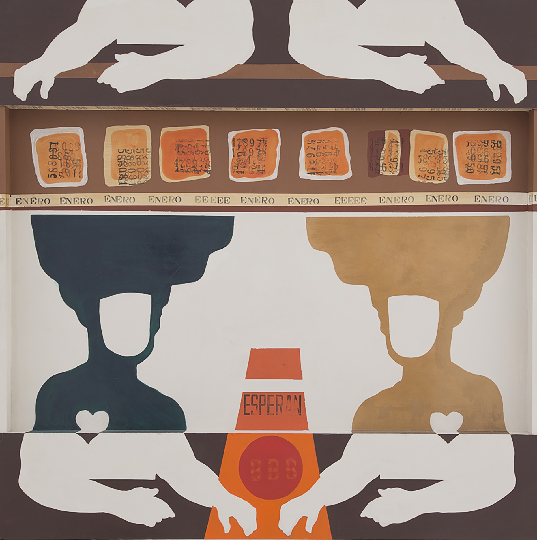 F. Ehrenberg. "Enero", de la serie Bufones. 1967. Acrílico sobre fibracel. 100 x 100 cm. Pieza única.