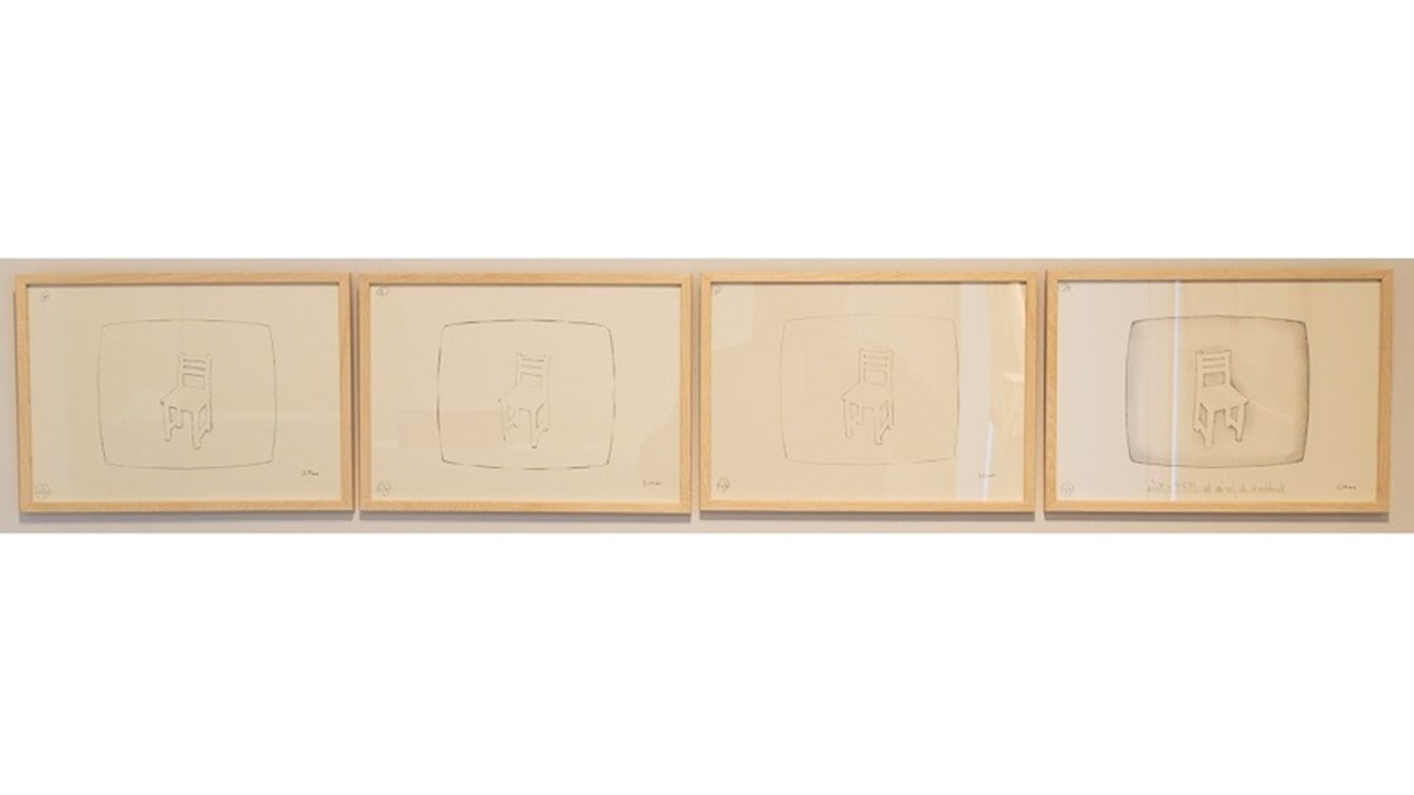 Felipe Ehrenberg. "Reflections", 1974. Series of 7 pencil drawings, using templates, on Canson. 21 x 29.8 cm each. "Espejulacciones" at Freijo Gallery, 2018.