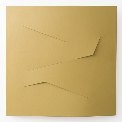Untitled, 2018. Oil-painted laminated wood. 58 x 58 x 6 cm.
