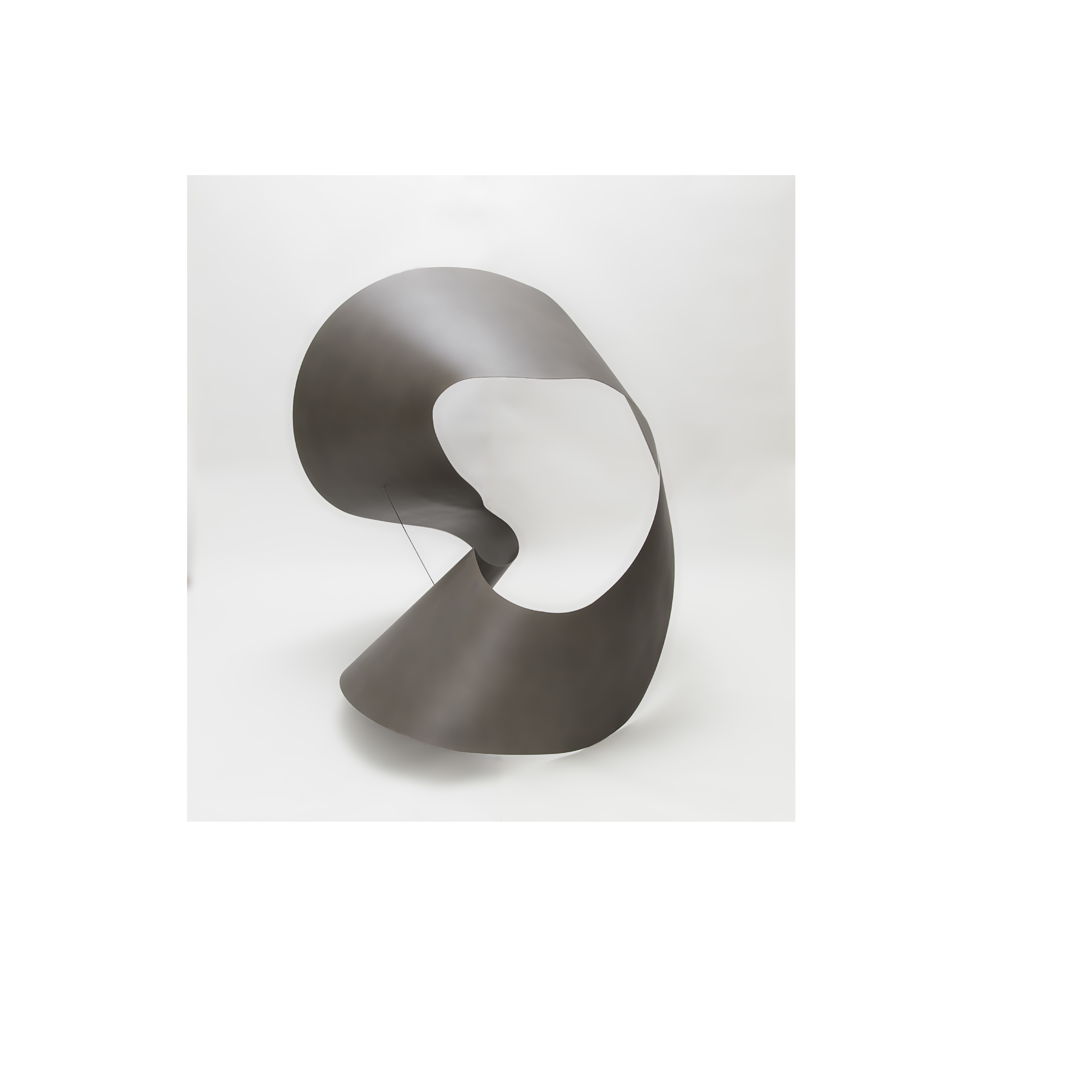 Untitled. 2016. Tensioned stainless steel sheet. Sprayed aluminium silicate treatment. 95 x 85 x 70 cm.