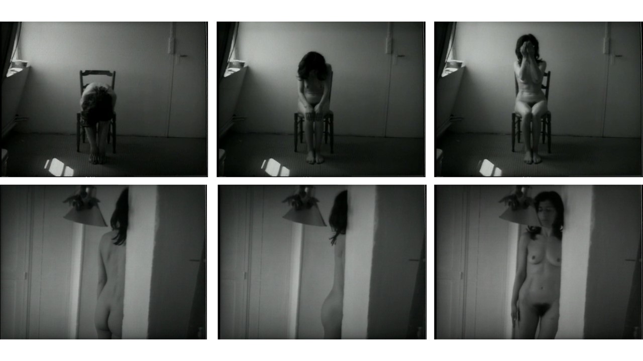 Esther Ferrer. "Corporal actions", 1975. B/N video, without sound. Ed of 4.