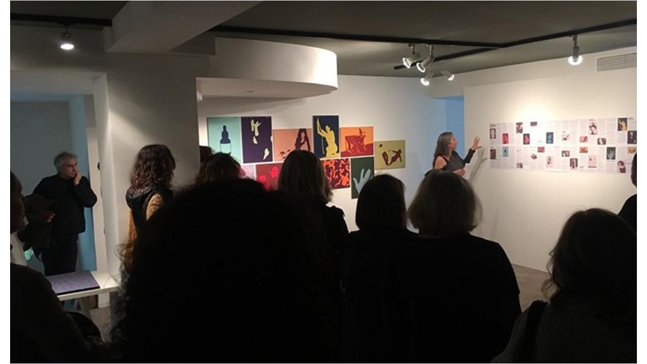 Photograph of the opening.  María María Acha-Kutscher's exhibition "FluxusFeminis" .