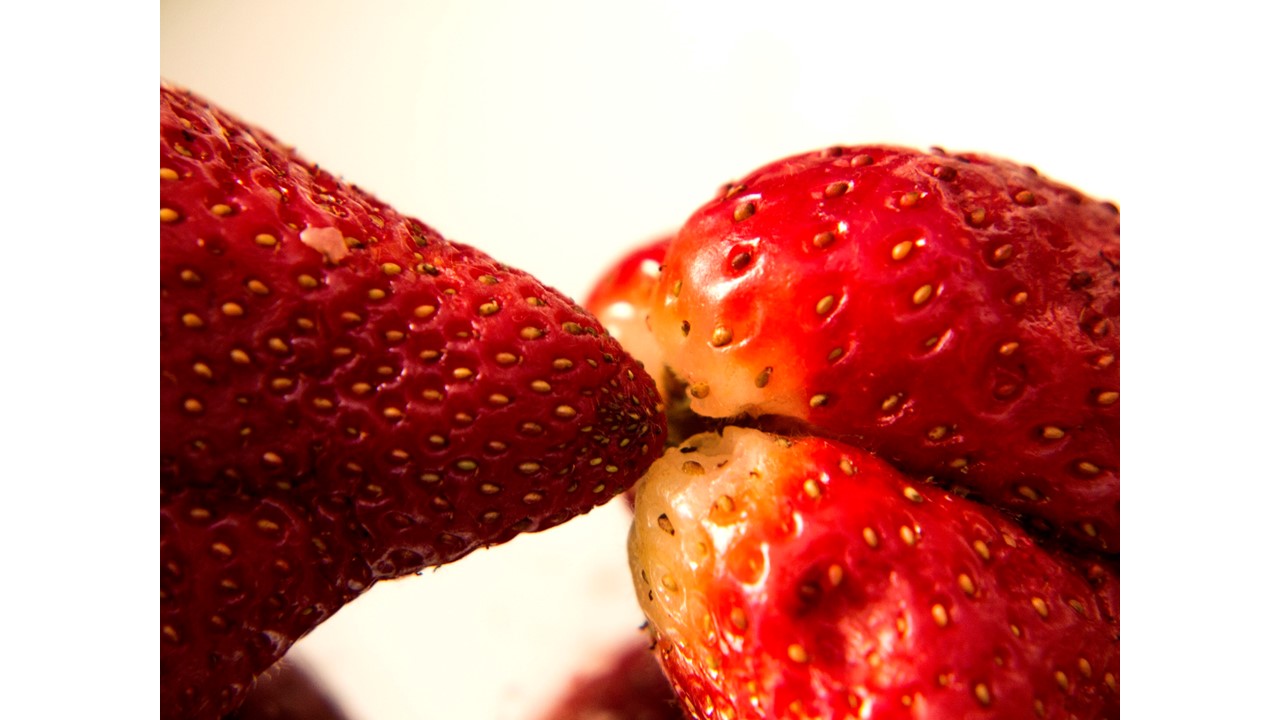 "Strawberries". Transgenic Series. Carried out in 2018-2019. Fujicolor Crystal Archive Paper professional, 249 mgr. Edition of 3 + 2 PA. 75 x 100 cm